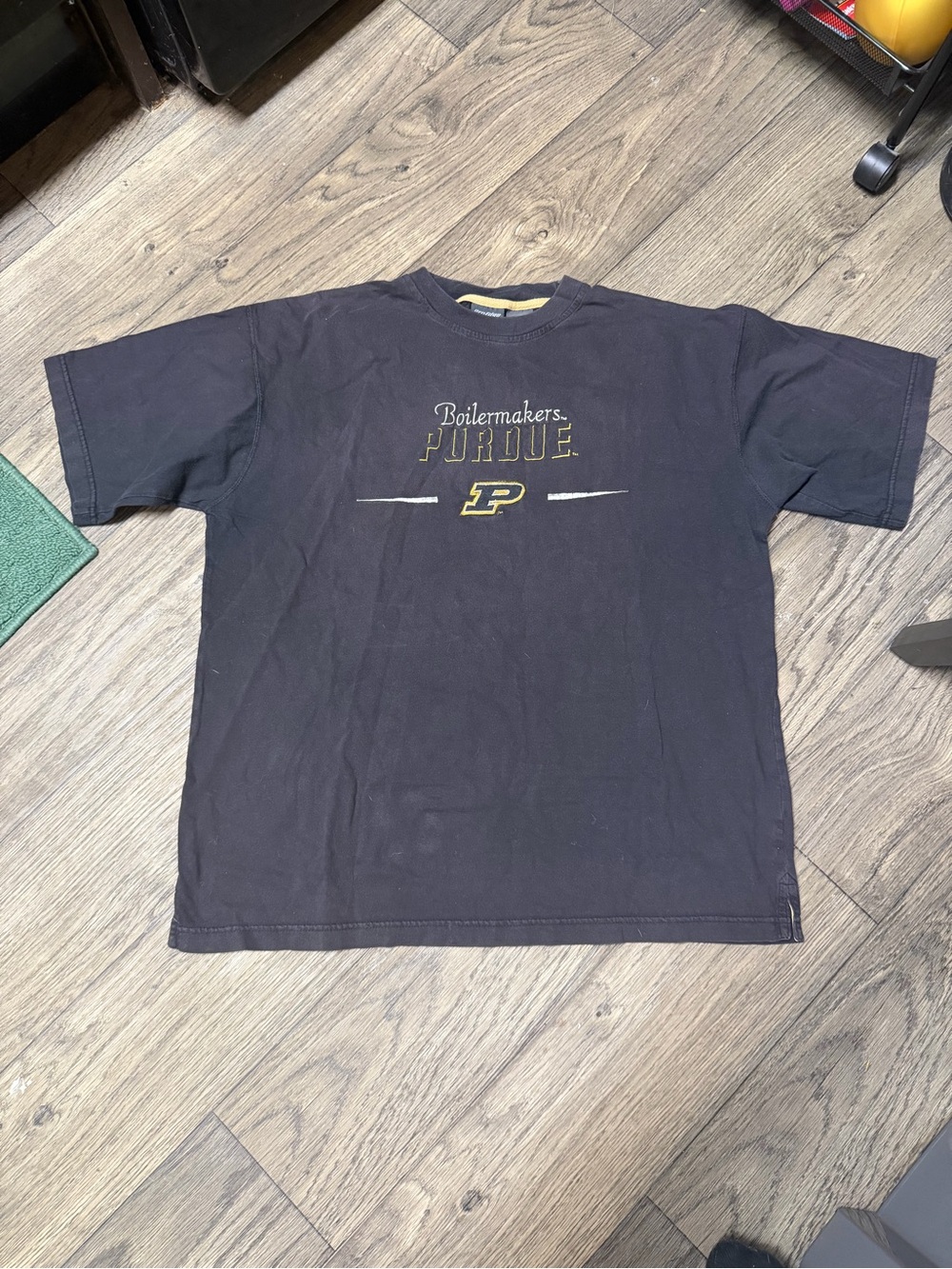 Garage Black Tee with Yellow Purdue 'P' Graphic